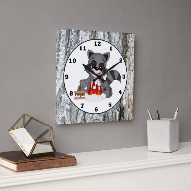 Niedlich Campkin Raccoon Wanduhr (Büro)