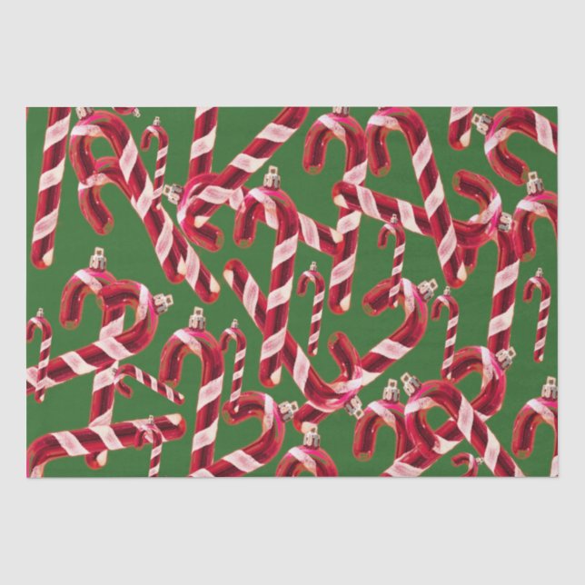 Niedlich Candy Cane Dekoration Weihnachten Seidenpapier (Vorderseite)