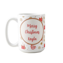 Niedlich Candy Cane Hot Cocoa Muster Frohe Weihnac