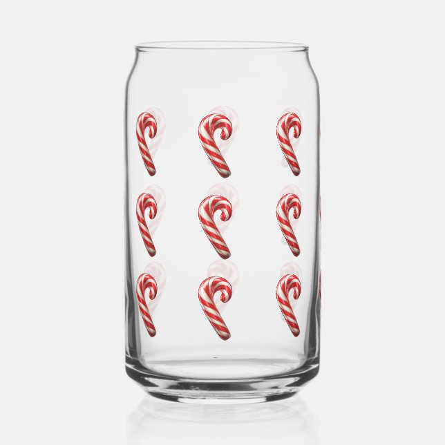 Niedlich Candy Cane Pattern Weihnachten Dosenglas (Vorderseite)