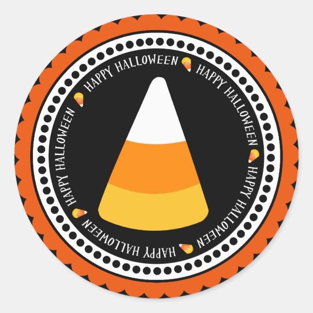 Niedlich Candy Corn Happy Halloween Runder Aufkleber (Vorderseite)