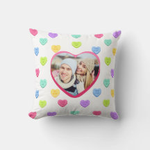 Niedlich Candy Hearts Couple Foto Kissen