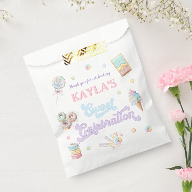 Niedlich Candy Land Sweet Pastel Birthday Gefallen Geschenktütchen (Versiegelt)