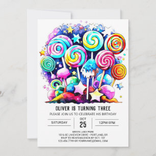 Niedlich Candyland Editable Birthday Einladung