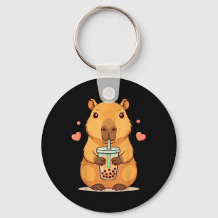Niedlich Capybara Boba Tea Blubble Rodent Women Te Schlüsselanhänger