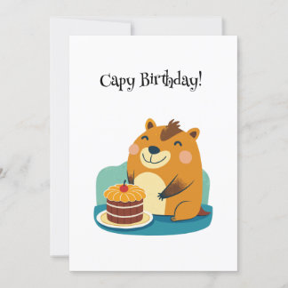 Niedlich Capybara Cake Geburtstagspause Funny Feiertagskarte