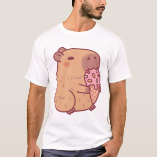 Niedlich Capybara Eating Ice Creme T-Shirt