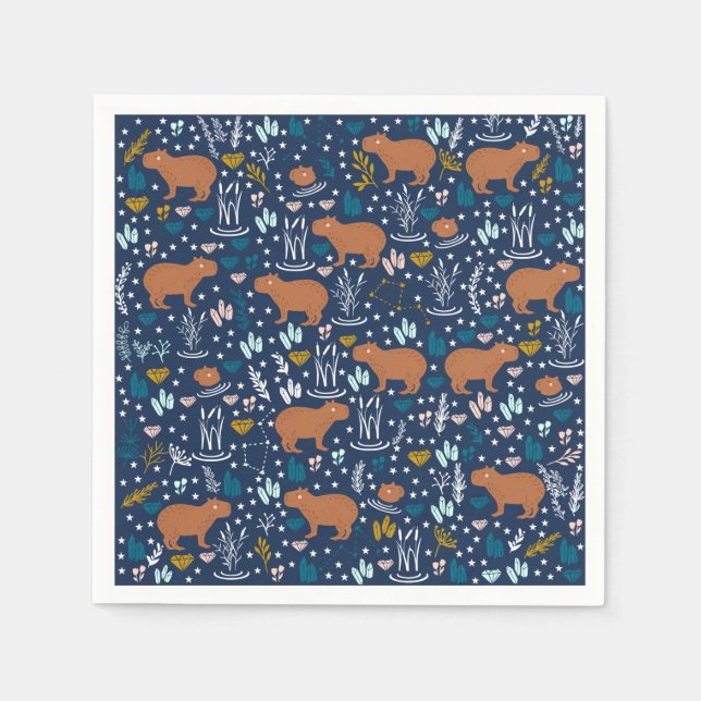Niedlich Capybara Paper Napkins Serviette (Vorderseite)