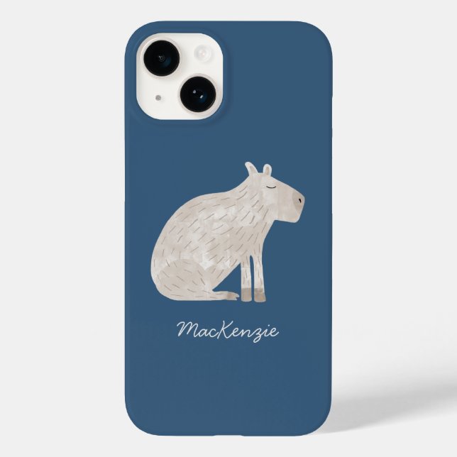 Niedlich Capybara Personalisiert Case-Mate iPhone 14 Hülle (Rückseite)