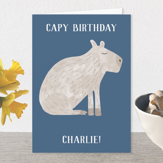Niedlich Capybara Personalisiert Geburtstag Karte (Von Creator hochgeladen)