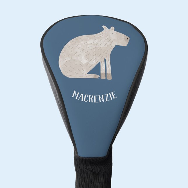 Niedlich Capybara Personalisiert Golf Headcover (Cute Capybara personalized custom name golf head cover)