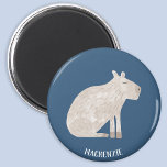 Niedlich Capybara Personalisiert Magnet<br><div class="desc">Eine lustige Wasserfarbe Capybara auf aquamarinem grünen Hintergrund für Tiere und Wildtiere. Originelle Kunst von Nic Squirrell. Ändern oder entfernen Sie den Namenstext,  um ihn zu personalisieren.</div>