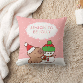 Niedlich Capybara & Snowman Kissen