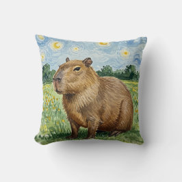 Niedlich Capybara Starry Night Vincent van Gogh Pi Kissen
