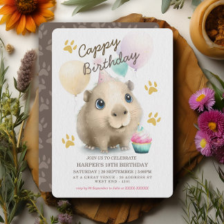 Niedlich Capybara zum Geburtstag Einladung