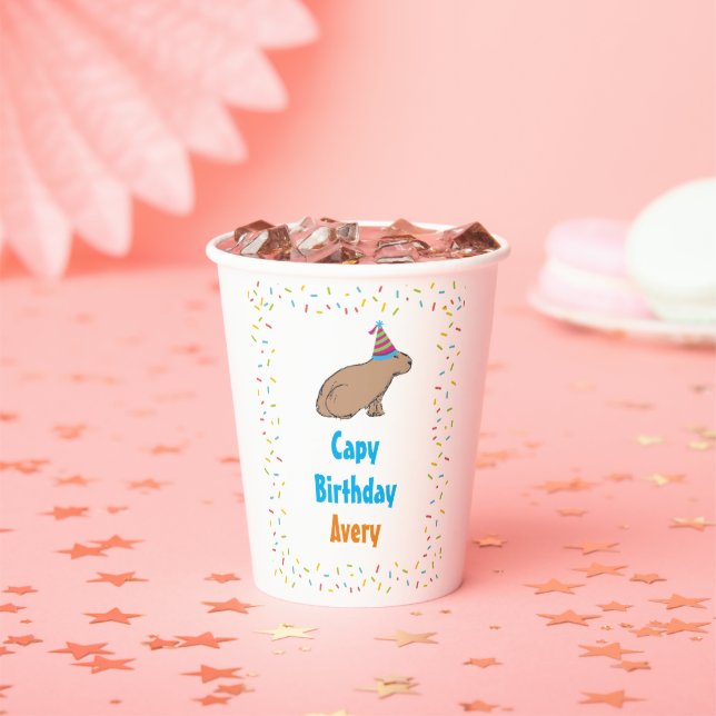 Niedlich Capybaras farbenfrohe Kinder Regenwald Ge Pappbecher (Insitu)