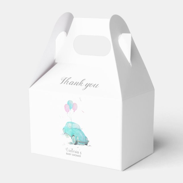 Niedlich Car Baby Dusche Boy Favor Box 🚗 Geschenkschachtel (Vorderseite)