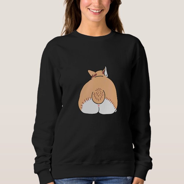 Niedlich Cardigan Pembroke Welsh Corgi Hintern Dop Sweatshirt (Vorderseite)