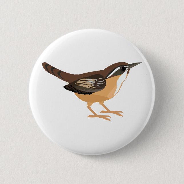 Niedlich Carolina Wren Button (Vorderseite)