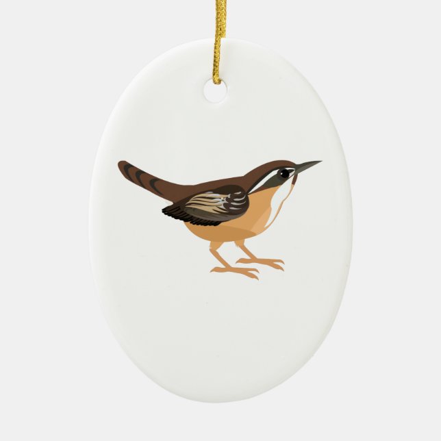 Niedlich Carolina Wren Keramikornament (Vorne)