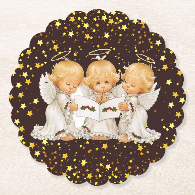 Niedlich Caroling Angeles Paper Untersetzer (Vorderseite)
