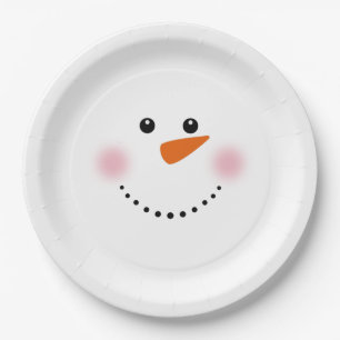 Niedlich Carrot Nose Snowman Pappteller