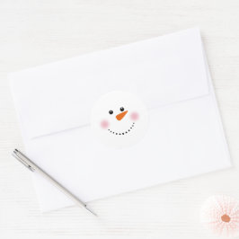 Niedlich Carrot Nose Snowman Runder Aufkleber