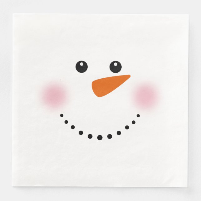 Niedlich Carrot Nose Snowman Serviette (Vorderseite)