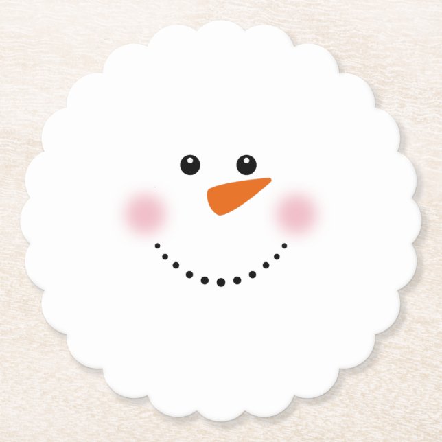 Niedlich Carrot Nose Snowman Untersetzer (Vorderseite)