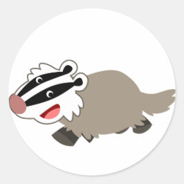 Niedlich Cartoon-Badger-Aufkleber Runder Aufkleber