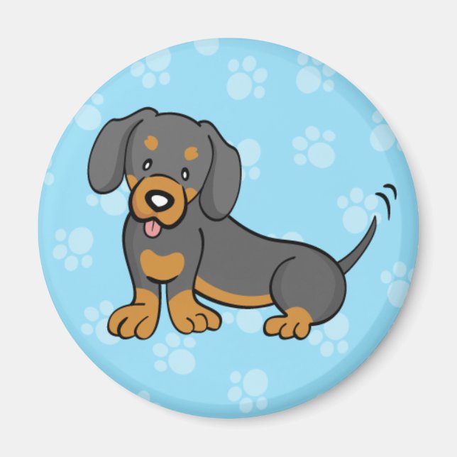 Niedlich Cartoon Dog Dackel Magnet (Vorne)