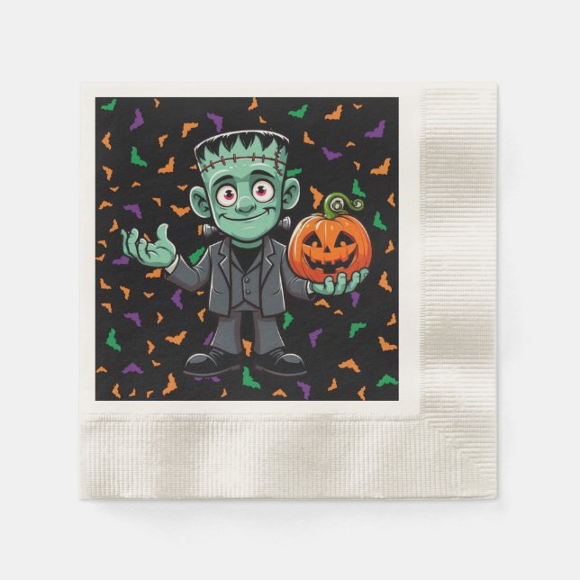 Niedlich, Cartoon Frankensteins Monster Serviette (Vorderseite)