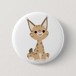 Niedlich Cartoon Lynx Button Abzeichen