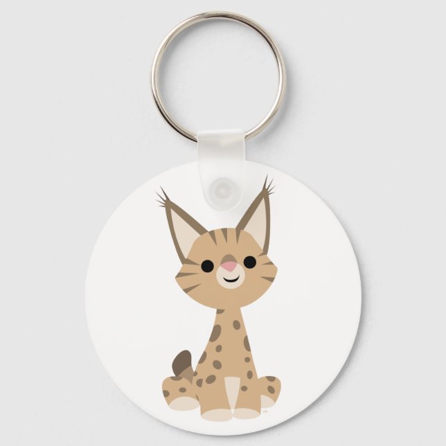 Niedlich Cartoon Lynx Schlüsselanhänger (Vorderseite)
