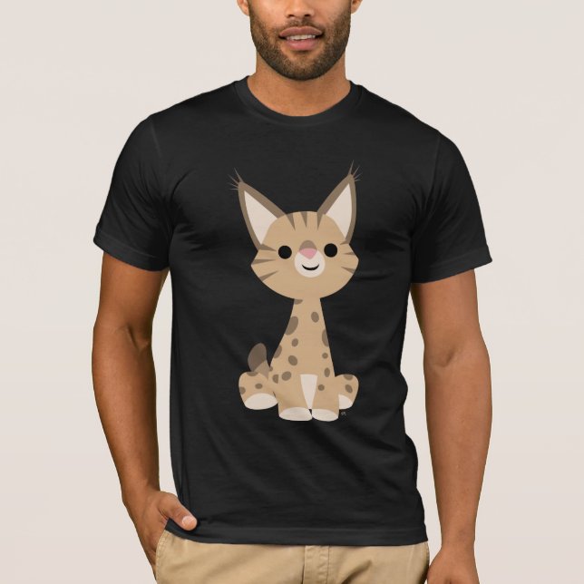 Niedlich Cartoon Lynx T - Shirt (Vorderseite)