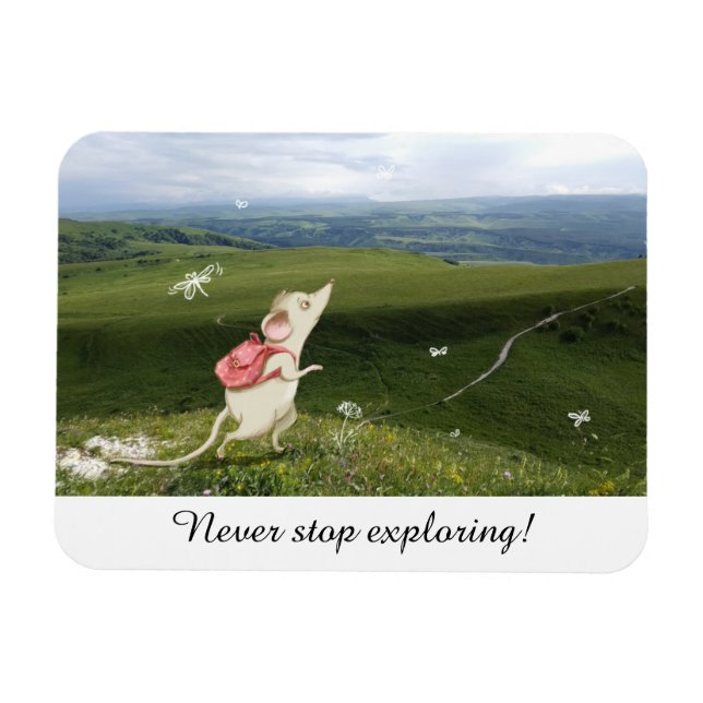 Niedlich Cartoon Mouse Journey Magnet (Horizontal)