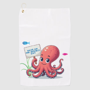 Niedlich, Cartoon-Oktopus mit Fischen Golfhandtuch