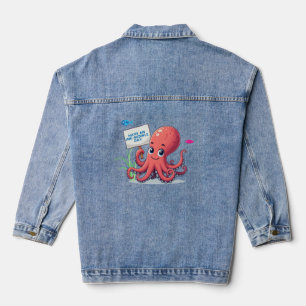 Niedlich, Cartoon-Oktopus mit Fischen Jeansjacke