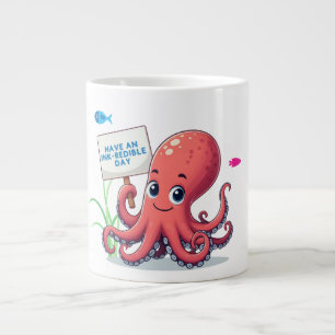 Niedlich, Cartoon-Oktopus mit Fischen Jumbo-Tasse