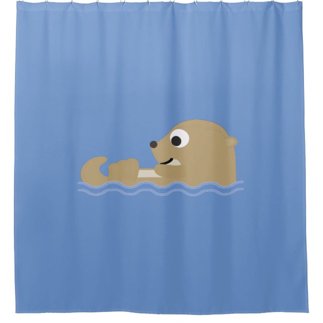 Niedlich Cartoon Otter Duschvorhang (Vorderseite)
