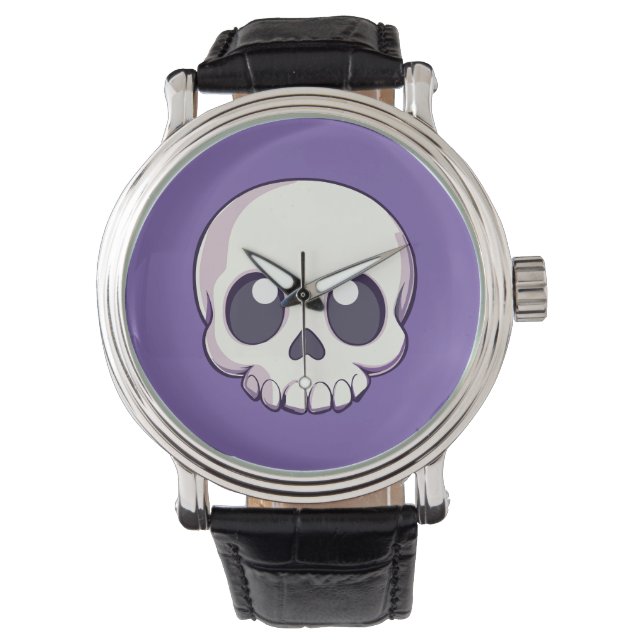Niedlich Cartoon Skull Halloween Armbanduhr (Vorderseite)
