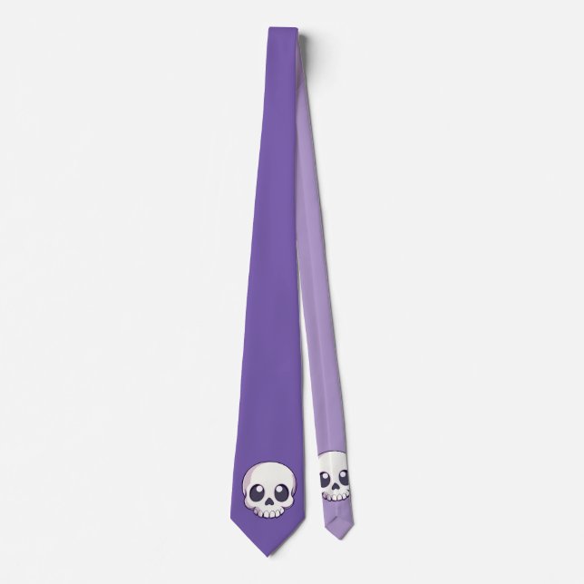Niedlich Cartoon Skull Halloween Krawatte (Vorderseite)