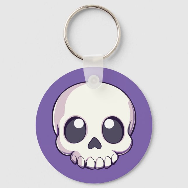 Niedlich Cartoon Skull Halloween Schlüsselanhänger (Vorderseite)