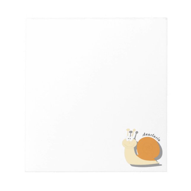 Niedlich Cartoon Snail Personalisiert Notepad - Be Notizblock (Vorderseite)