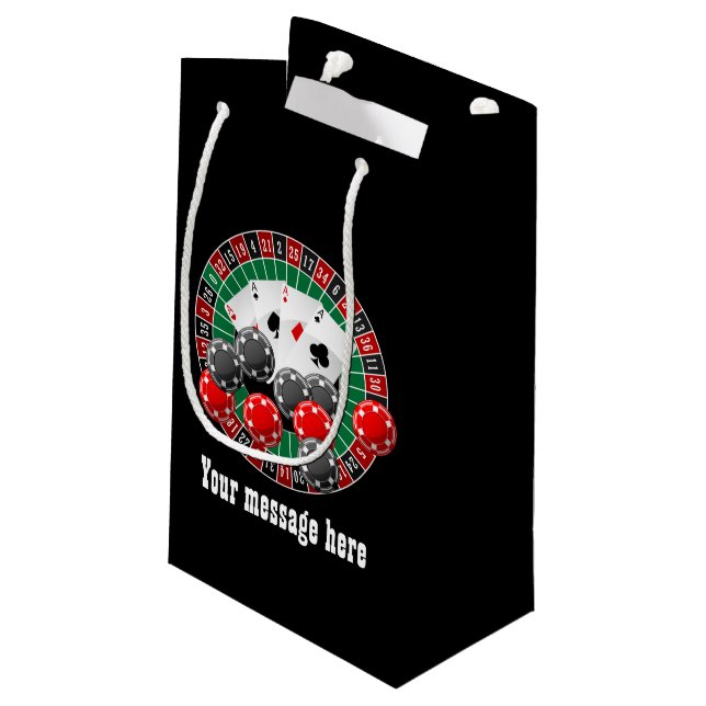 Niedlich Casino Gambling Party Kleine Geschenktüte (Rückseite Schrägansicht)