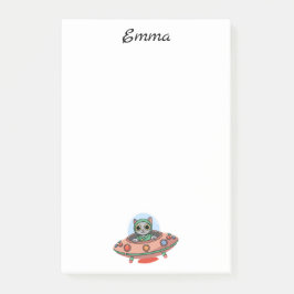 Niedlich Cat Alien & UFO Raumschiff, Individuelle  Post-it Klebezettel