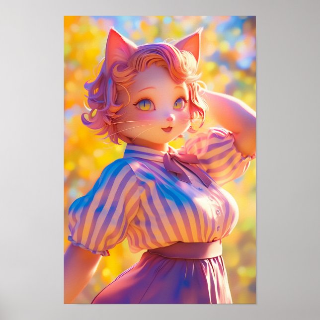 Niedlich Cat Anthro Poster (Vorne)