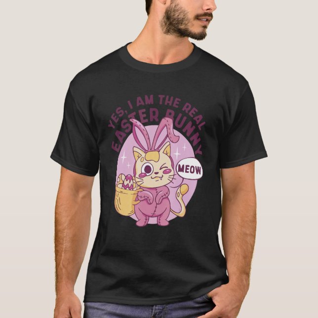 Niedlich Cat Bunny T-Shirt (Vorderseite)