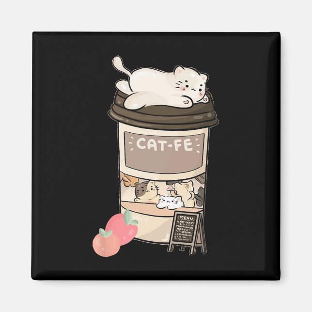 Niedlich Cat Cafe Magnet (Vorne)