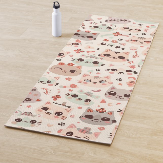 Niedlich Cat Cartoon Funny Pattern Party Yogamatte (Beispiel)